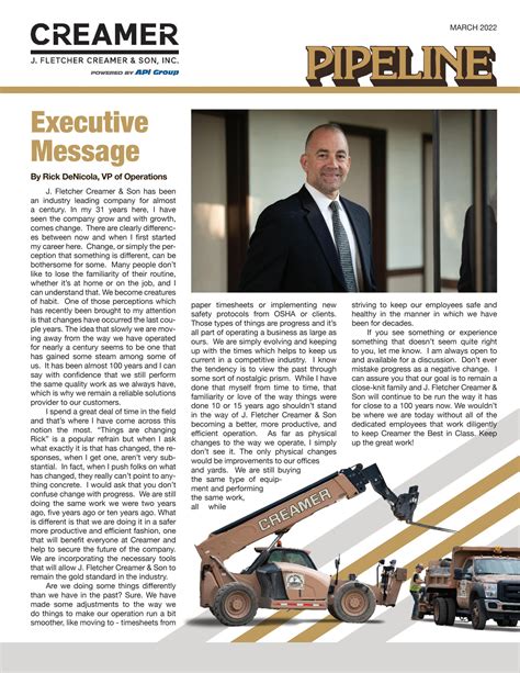 The Pipeline - March 2022 by J. Fletcher Creamer & Son, Inc. - Issuu
