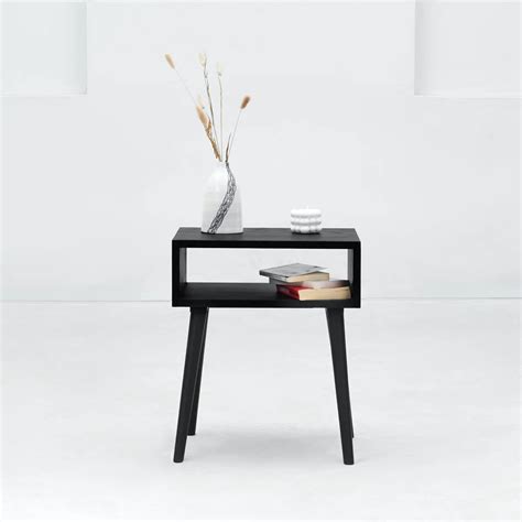 Carpentray Wooden Open Bedside Table (Black) – Carpentray Home