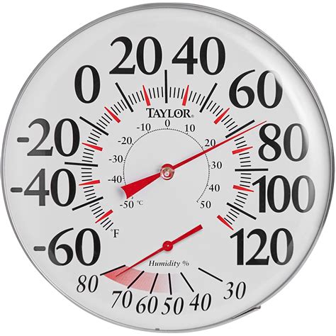 Taylor 497J 12" Dial Indoor / Outdoor Wall Thermometer with Hygrometer