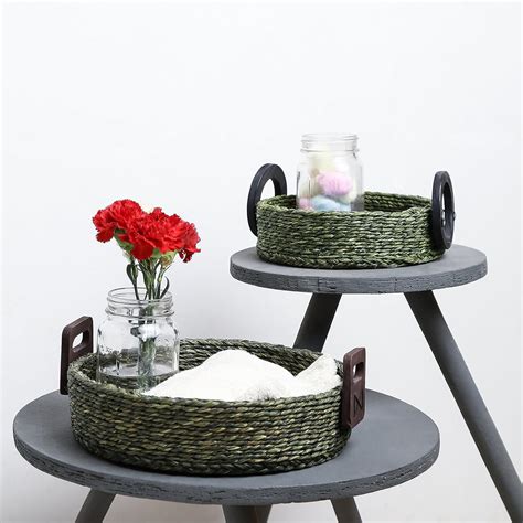 Unravel India Sabai grass round olive utility basket (Set of 2 ...
