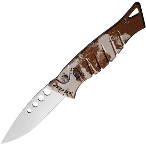 Piranha Amazon Automatic Tan Camo 154CM Spear Point Blade PKCP3C ...