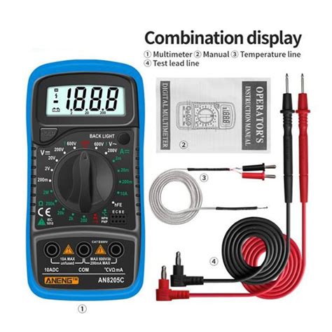Digital Multimeter Electric Testers Ohmmeter Capacitance Meter Blue ...
