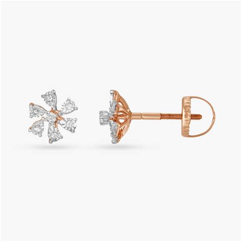 Enticing Floral Diamond Stud Earrings