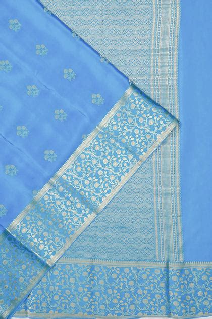 Mysore Silk Butta Sky Blue Saree | Kankatala