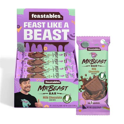 Feastables MrBeast Mini Milk Chocolate Bars - Grass-Fed Milk, Organic ...