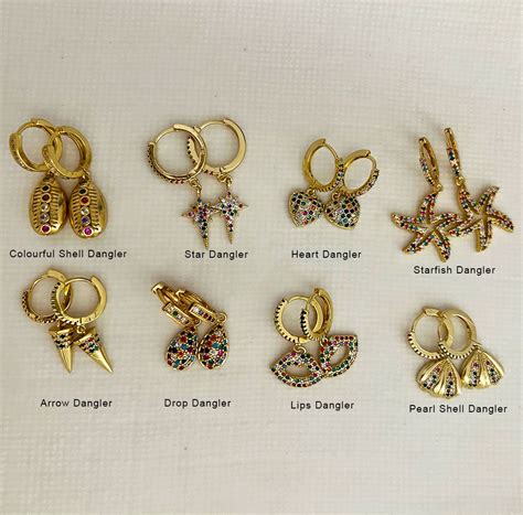 Charm Dangler Fashion Earrings 18K Gold Plated – PEACHY ACCESSORIES