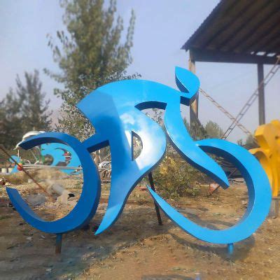 不锈钢骑自行车 抽象雕塑-宏通雕塑