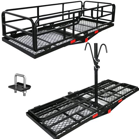 MERCARS Hitch Cargo Carrier with Bike Rack Hitch 60" x 24" x 14" Fits 2 ...