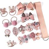 Cuty Kraft Lovely Baby Girl Hair Clip Set with Box for Girls, Pink, 11 ...