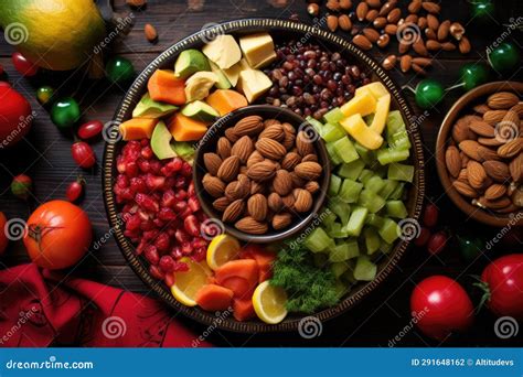 Top View of an African Bowl Filled with Fruits and Nuts for Kwanzaa Stock Photo - Image of ...