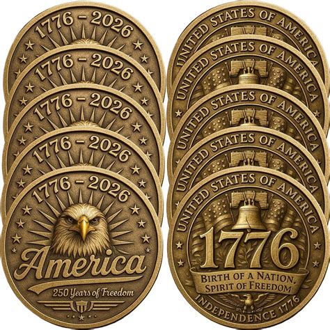 Amazon.com: 250th Anniversary Commemorative Coin, Bald Eagle and ...