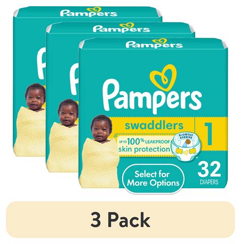 (3 pack) Pampers Swaddlers Baby Diapers Size 1, 32 Count (Select for ...