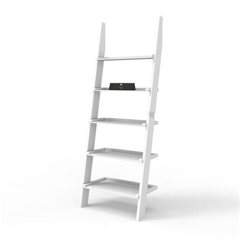 Buy Leaning Bookcase Ladder and Room Organizer Engineered Wood Wall ...