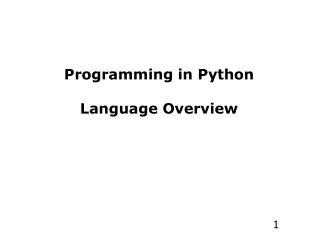 Python Overview 的图像结果