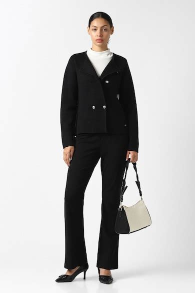 Buy Women Black Solid Round Neck Sweater Online - 40093623 | Van Heusen