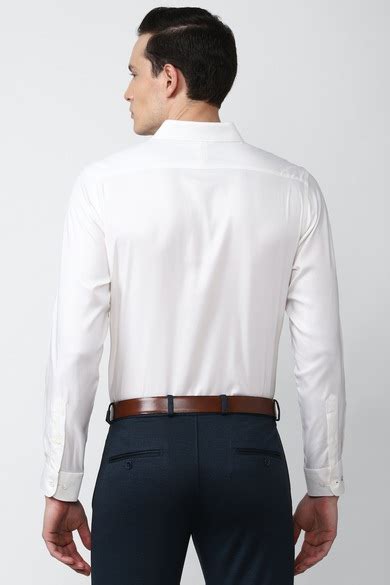 Buy Men White Regular Fit Solid Full Sleeves Formal Shirt Online ...
