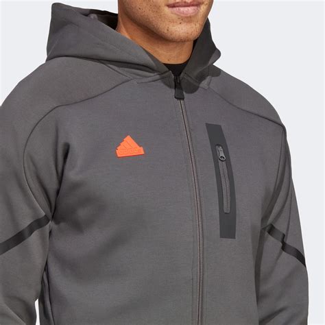 adidas Designed for Gameday Full-Zip Hoodie Erkek Gri Eşofman Üstü 34 ...