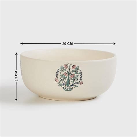 Buy Fiesta White Floral Printed Stoneware Serving Bowl - 1.5l from Home ...