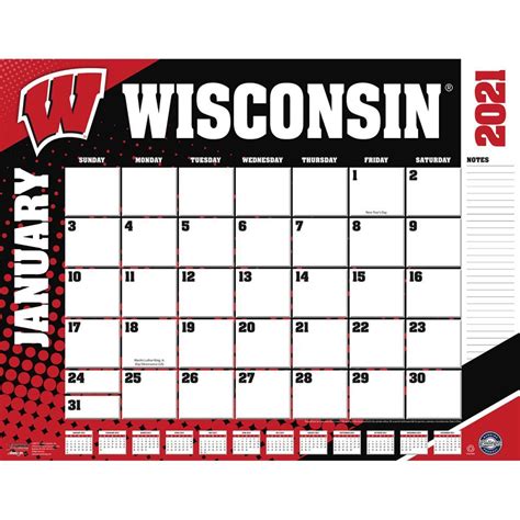 University Of Wisconsin Calendar - Printable Word Searches