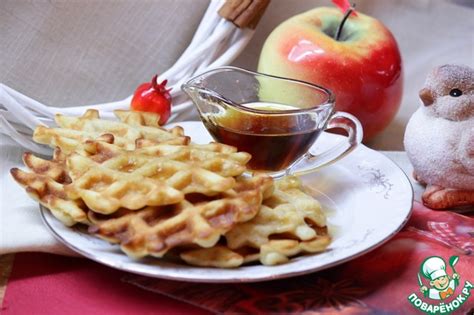 Яблочные вафли на минеральной воде – кулинарный рецепт