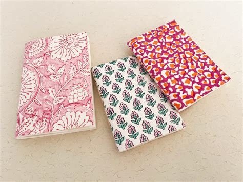 Set of 3 handmade block print journal | Eco - friendly notebook ...