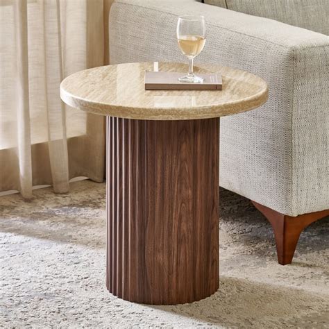 Buy Sundried Sanctuary Faux Marble Top End Table - Walnut from Home ...