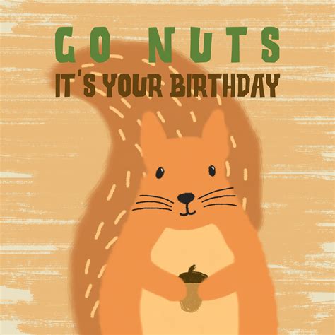 Squirrel Go Nuts It's Your Birthday Confetti-exploding Greetings Card ...