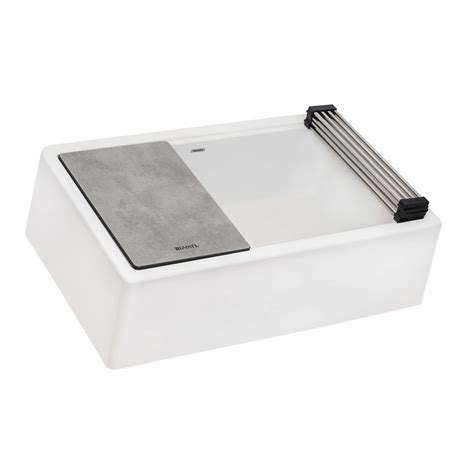 Ruvati 17 x 11 inch Textured Concrete Finish Cutting Board for Ruvati ...