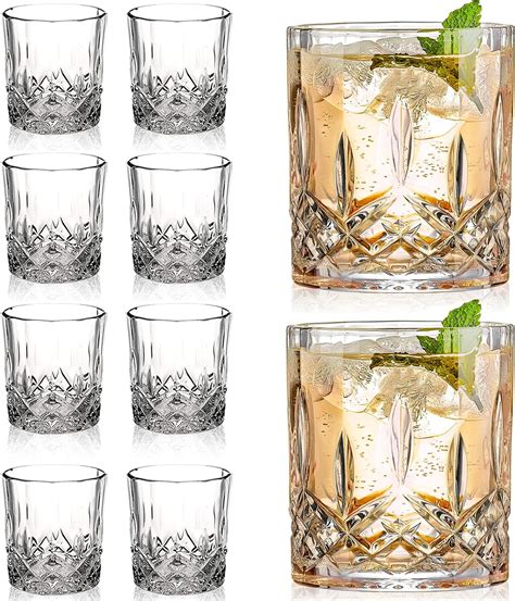 Amazon.com | Unique Everest Bourbon Glasses Set of 6 in Fabric-Lined ...