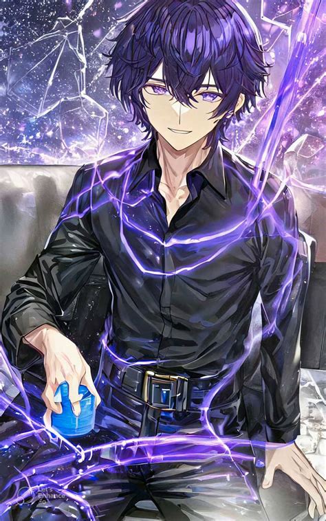 Purple anime male character by PrimeTet on DeviantArt