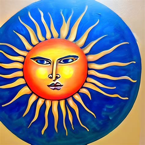 Summer Sun With Face Art Print Free Stock Photo - Public Domain Pictures