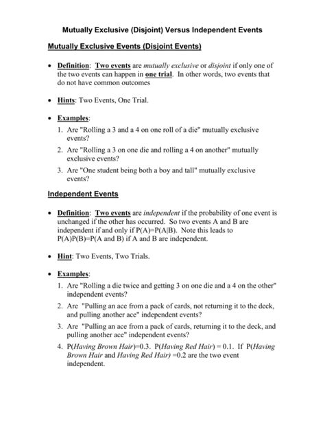 Image result for Mutually Exclusive Vs Independent Events