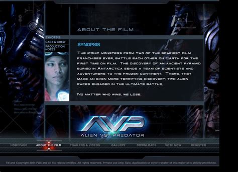 Image result for Alien vs Predator 2004 Film Official Trailer