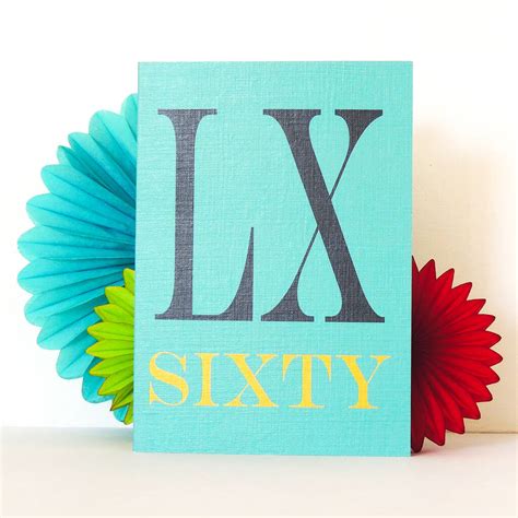 Roman Numerals Sixty Card By Kali Stileman Publishing