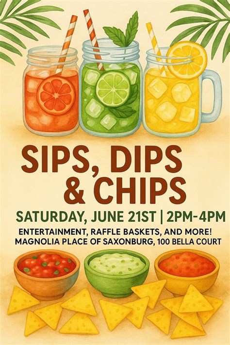 Sips, Dips, and Chips!, 100 Bella Court, Saxonburg, PA, United States ...