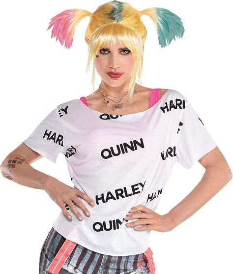 Amscan Harley Quinn Graphic T-Shirt for Women, Halloween Costume ...