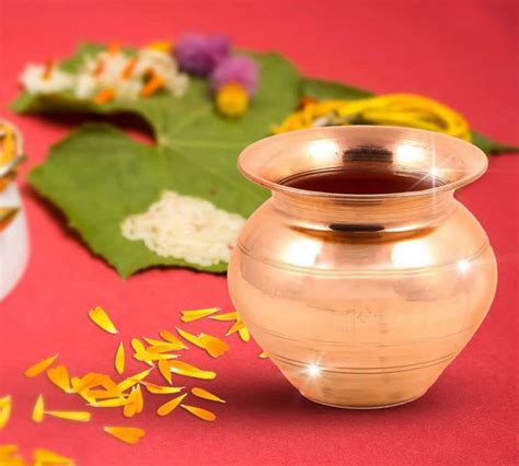 Tia Crafts Copper Kumkuma Kalash, Pooja Kalash, Copper Chambu Lota ...