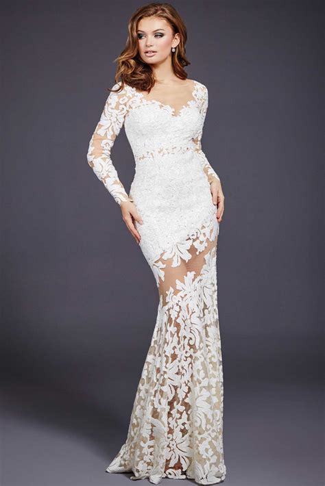 Lace Long Sleeve Semi Formal Dresses