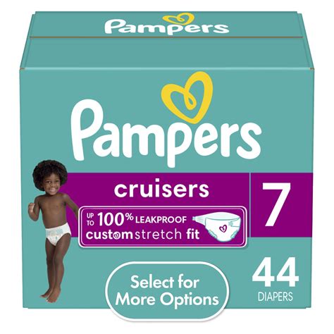 Pampers Cruisers Size 7 Diapers, 44 Count - Custom Stretch Fit System ...