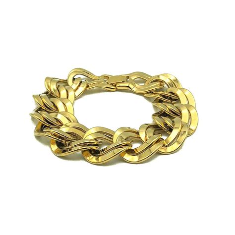 Vintage Monet Gold Chunky Curb Bracelet 1980s For Sale at 1stDibs ...