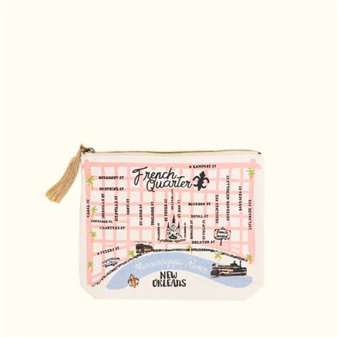New Orleans French Quarter Map Pouch | Aunt Sally's Pralines