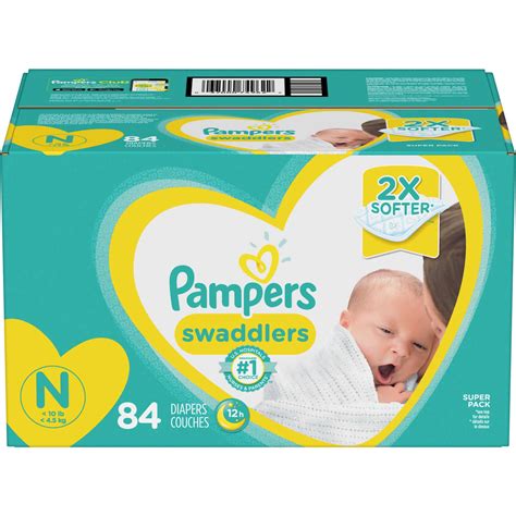 Pampers Swaddlers Newborn Diapers Size N - 2x Softer & #1 Choice of ...