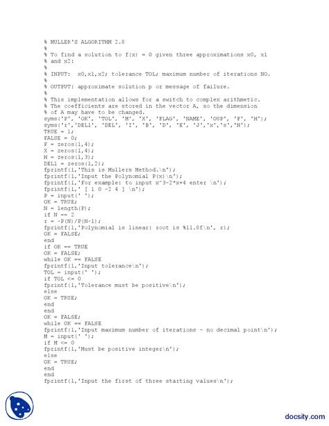 Image result for Muller Method Matlab Code GitHub