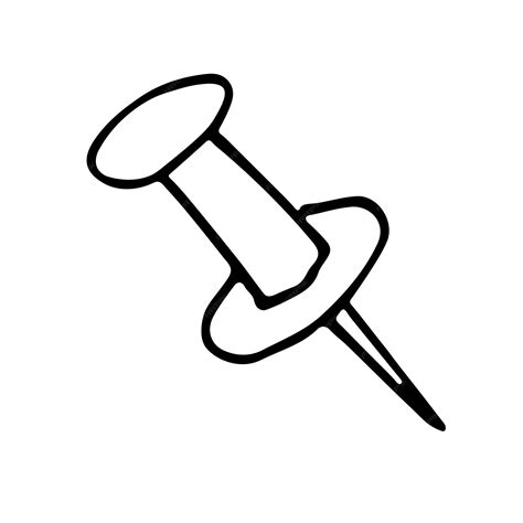 Vector drawing pin clipart hand drawn office supplies for print web ...