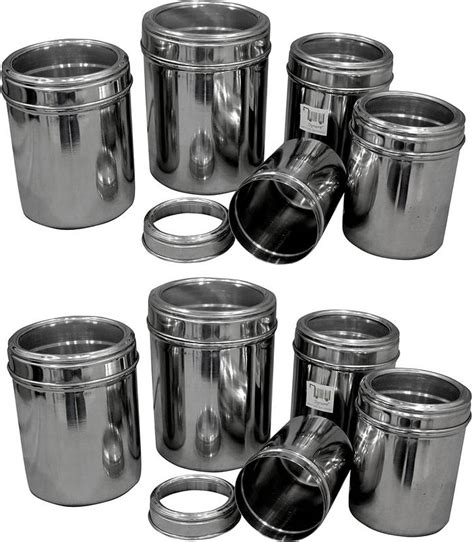 Dynore Stainless Steel Kitchen storage Canisters with see through lid ...