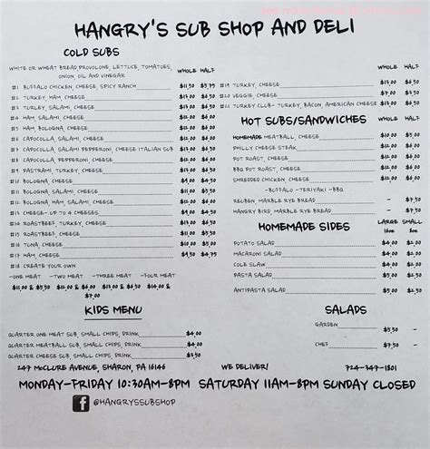 Online Menu of Hangrys Restaurant, Sharon, Pennsylvania, 16146 - Zmenu