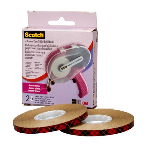 Scotch® Advanced Tape Glider Refill Rolls General Purpose, 1/4 in x 36 ...