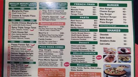 Menu at Da Pizza Hub, Hansi
