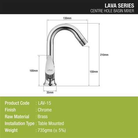 Lava Centre Hole Basin Mixer with Swivel Spout Faucet - LIPKA | Lipka Home