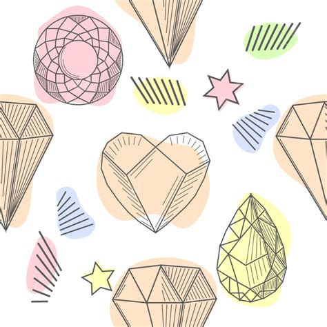 Seamless Pattern With Diamonds Background, Graphic, Geometric, Gemstone ...